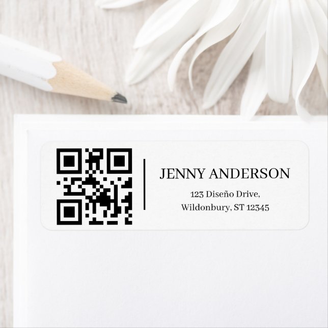 MinimalistReturetiketter för QR-elegant Returadress Etikett (Insitu)