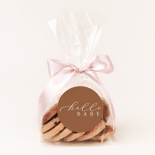 Minimalistskribenter för babykläder för hej Baby Runt Klistermärke