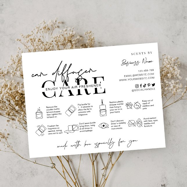 Minimalistskript - Diffuser Care-instruktioner Tack Kort (Skapare uppladdad)