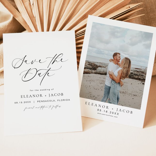 Minimalistskript för Elegant - Spara datum Inbjudningar (Skapare uppladdad)