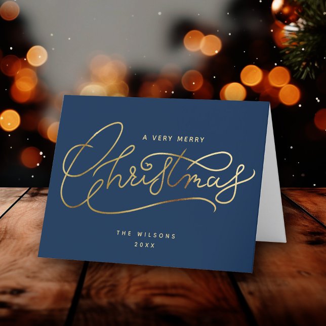 Minimalistskript för Guld God jul Helgkort (Skapare uppladdad)