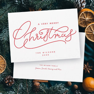 Minimalistskript för Red God jul Julkort