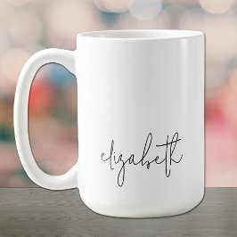 Minimalistskript för snyggt första Namn Kaffemugg