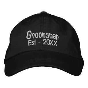 Minimalistskript Groomsman Groom Team Gifts Broderad Keps