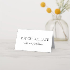 Minimalistskript, svart och vit buffetmatning placeringskort
