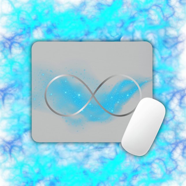 Minimalistskylt för oändlighet i Silver och glödgl Musmatta (Skapare uppladdad)