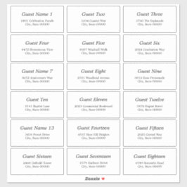 Minimaliststämpel för gästAdressetiketter Elegant Klistermärken
