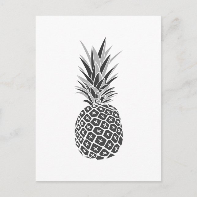 Minimalistsvart & vitananas vykort (Framsida)