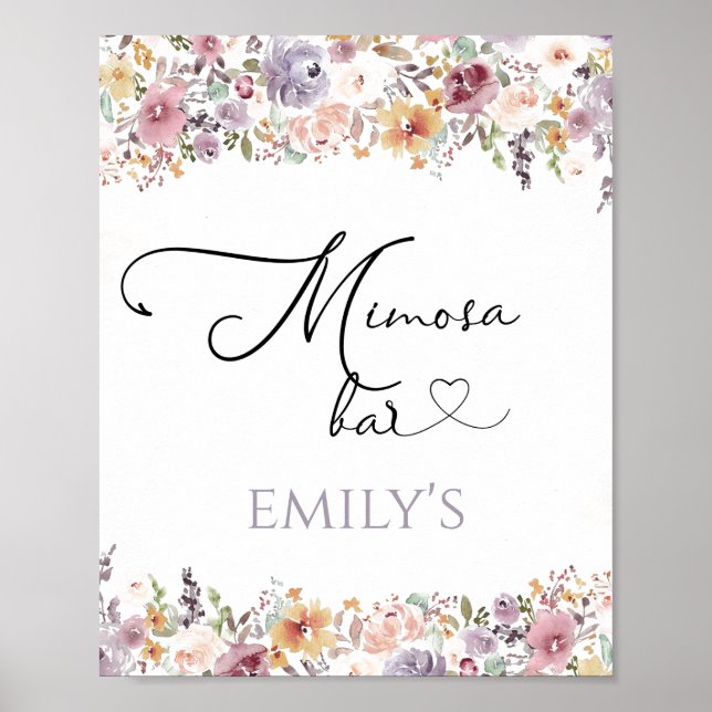 Minimalisttecken för vilda blommor mimosa pub poster (Framsidan)