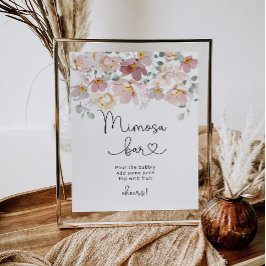 Minimalisttecken för vilda blommor mimosa pub poster