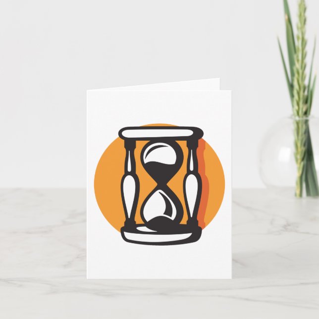 Minimalisttid för retro-timglastimmer kort (Framsida)