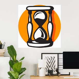 Minimalisttid för retro-timglastimmer poster