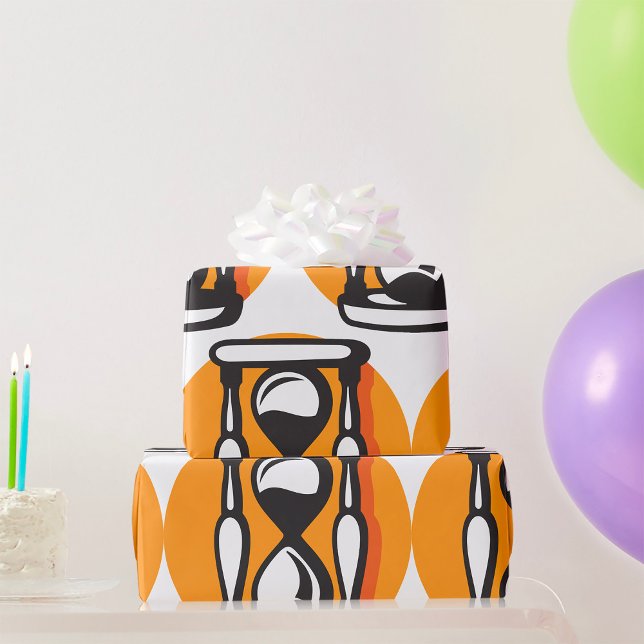 Minimalisttid för retro-timglastimmer presentpapper (Skapare uppladdad)