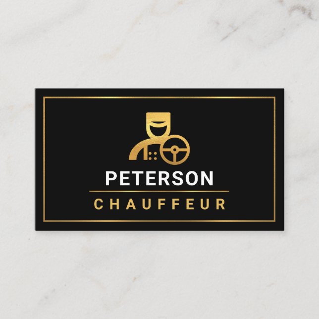 Minimalisttjänst Guld Gräns Limo Chauffeur Service Visitkort (Framsida)