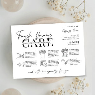 Minimalisttvättinstruktioner för svartvitt tack kort