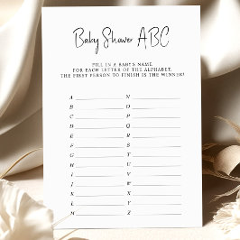 Minimalisttyp för babyvisningsspel ABC Namn