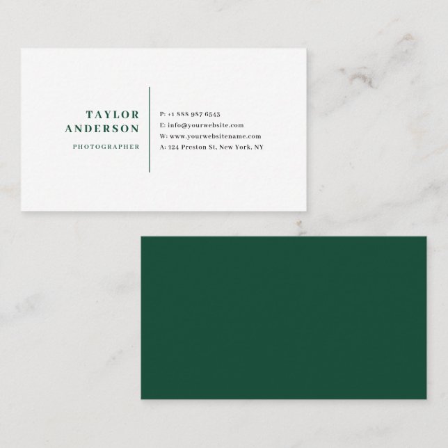 Minimalisttyp för modern serif-typografi för Emera Visitkort (Fram/baksida)