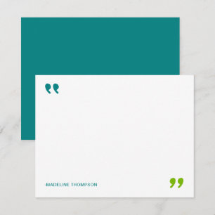 Minimalisttypografi för modern offertabel tea-Grön Anteckningskort
