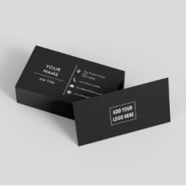 Minimalisttypografi för svartvit Anpassningsbar Visitkort