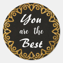 Minimalistvärderingsmärken för Guld Mandala Runt Klistermärke