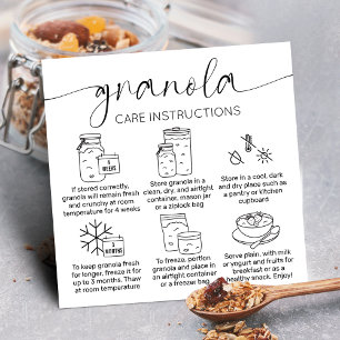 Minimalistvårdsanvisning för Granola Fyrkantigt Visitkort