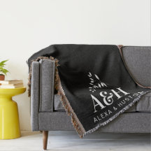 Minimalistvävnad i bröllop, monogram Bride och Gro