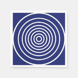 Minimalistvita marinblå cirklar rand mönster pappersservett