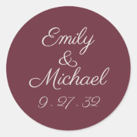 Minimalst Script Purple Plum Namn Klistermärke