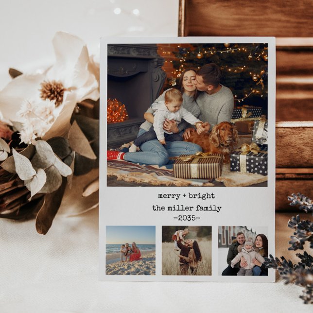 Minimalt 4 foton Skrivarens julvykort Vykort (Skapare uppladdad)