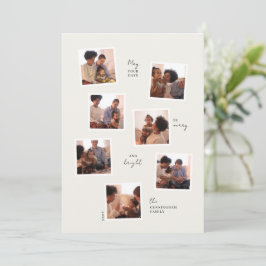 Minimalt 7-fotokort för helgdag julkort