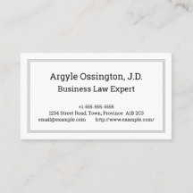 Minimalt, Affärskort för Professionell Attorney