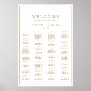 Minimalt alfabetiskt sittdiagram för Guld-typograf Poster