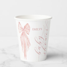 Minimalt antal rosa Bow Baby Shower Ribbon Minimal