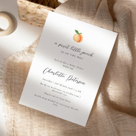 Minimalt babybjudningskort i persikofärg inbjudningar