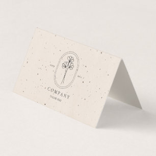 Minimalt Beige-strukturerat florist-meddelandekort Visitkort