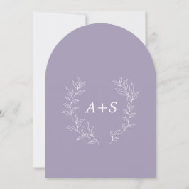 Minimalt blad | Böjd Monogram Bröllopsinbjudan Inbjudningar