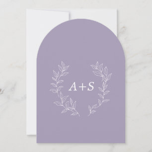 Minimalt blad Böjd Monogram Bröllopsinbjudan Inbjudningar