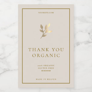 Minimalt blad falskt guld sand logotyp natur mat etikett