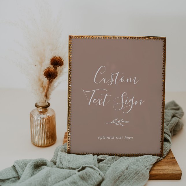 Minimalt blad | Neutralt anpassat textsktylt Poster (Skapare uppladdad)