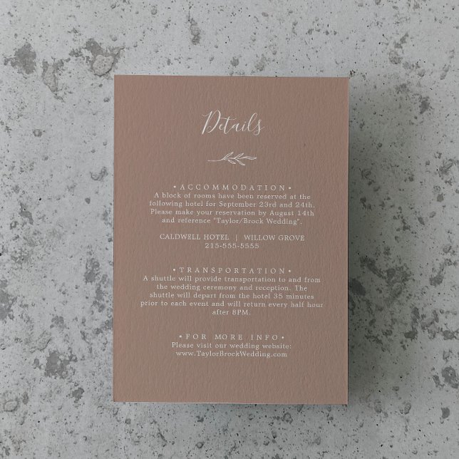 Minimalt blad | Neutralt detaljerat kuvertkort Tilläggskort (Skapare uppladdad)