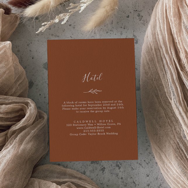 Minimalt blad | Terrakotta hotell Tilläggskort (Skapare uppladdad)