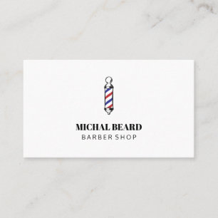 Minimalt blått Barber Shop Hair-skägg Visitkort