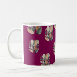 Minimalt botaniskt bladsmönster kaffemugg
