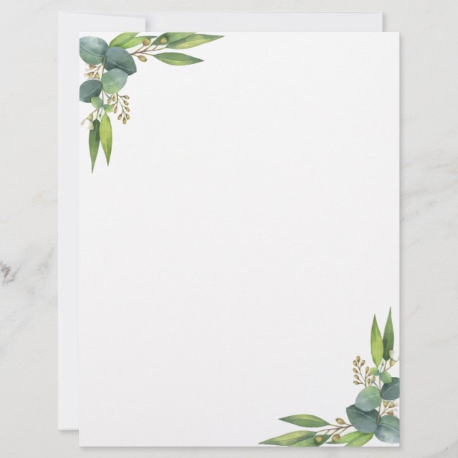 Minimalt botaniskt skrivpapper brevhuvud (Framsida)