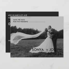 Minimalt Bröllop-foto spara datumkort