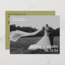 Minimalt Bröllop-foto spara datumkort