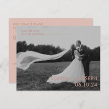 Minimalt Bröllop-foto spara datumkort