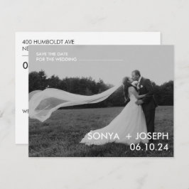 Minimalt Bröllop-foto spara datumkort