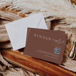 Minimalt Choklad brunhjärtsvar med QR-kod Tilläggskort