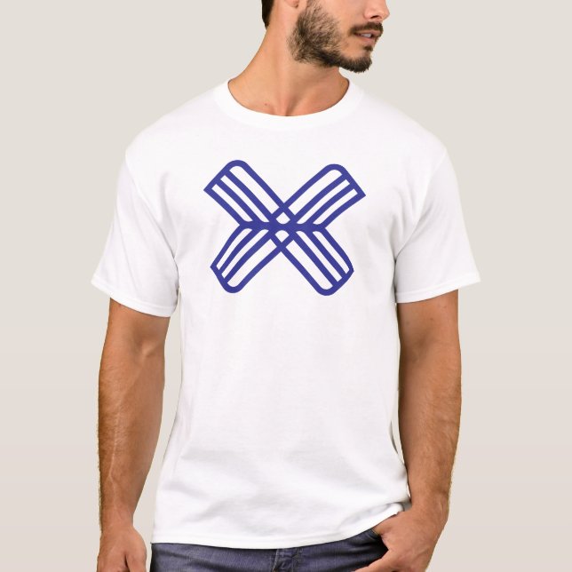 Minimalt Elegant Blått Bokstav X Monogram T Shirt (Framsida)
